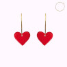 Boucles d'oreilles en cuir - Coeur grenadine | Demisel Bijoux