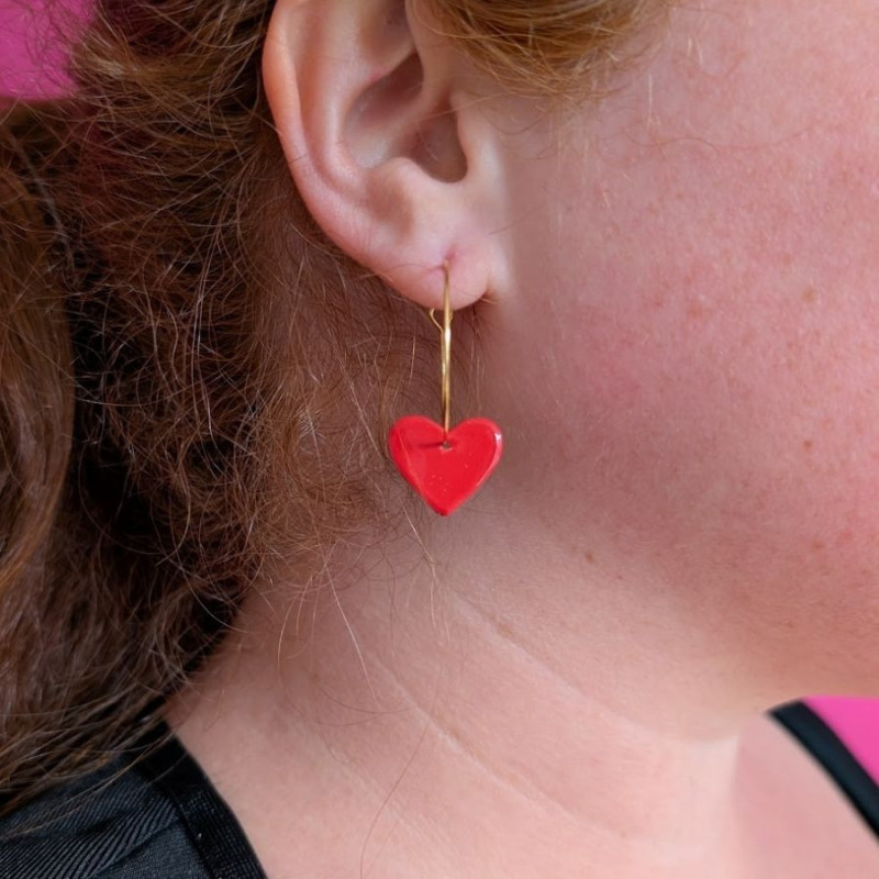 Boucles Coeur grenadine