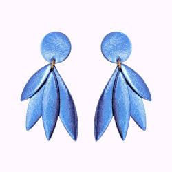 Boucles d'oreilles en cuir - Selma puce | Demisel Bijoux
