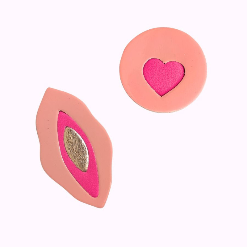 Pin's en cuir - Boobs et vulve | Demisel Bijoux