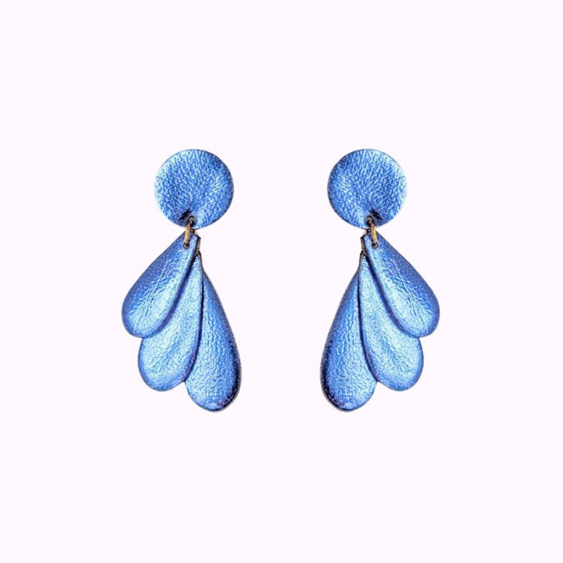 Boucles d'oreilles en cuir - Ecume | Demisel Bijoux