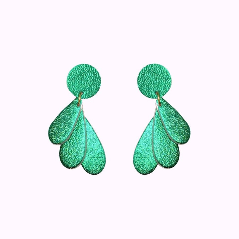 Boucles d'oreilles en cuir - Ecume | Demisel Bijoux