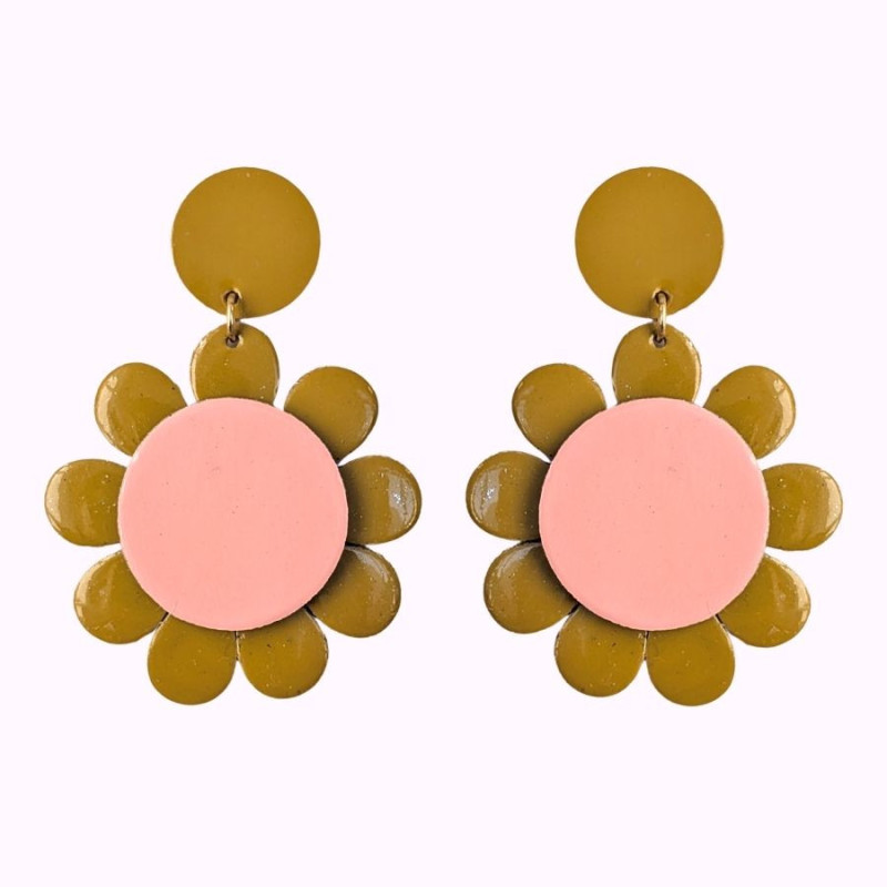 Boucles d'oreilles en cuir - Marguerite | Demisel Bijoux
