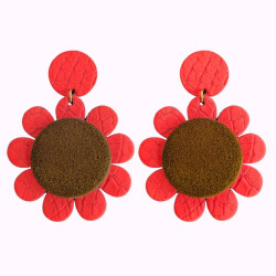 Boucles d'oreilles en cuir - Marguerite | Demisel Bijoux