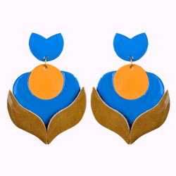Boucles d'oreilles en cuir - Tulipe puce | Demisel Bijoux