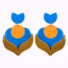Boucles d'oreilles en cuir - Tulipe puce | Demisel Bijoux
