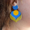 Boucles d'oreilles en cuir - Tulipe puce | Demisel Bijoux