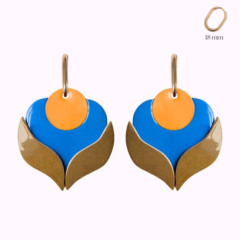 Boucles d'oreilles en cuir - Tulipe créole | Demisel Bijoux