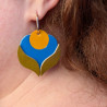 Boucles d'oreilles en cuir - Tulipe créole | Demisel Bijoux