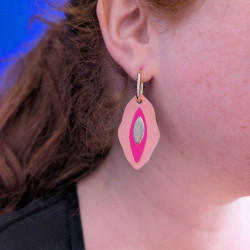 Boucles d'oreilles en cuir - "V" vulve | Demisel Bijoux
