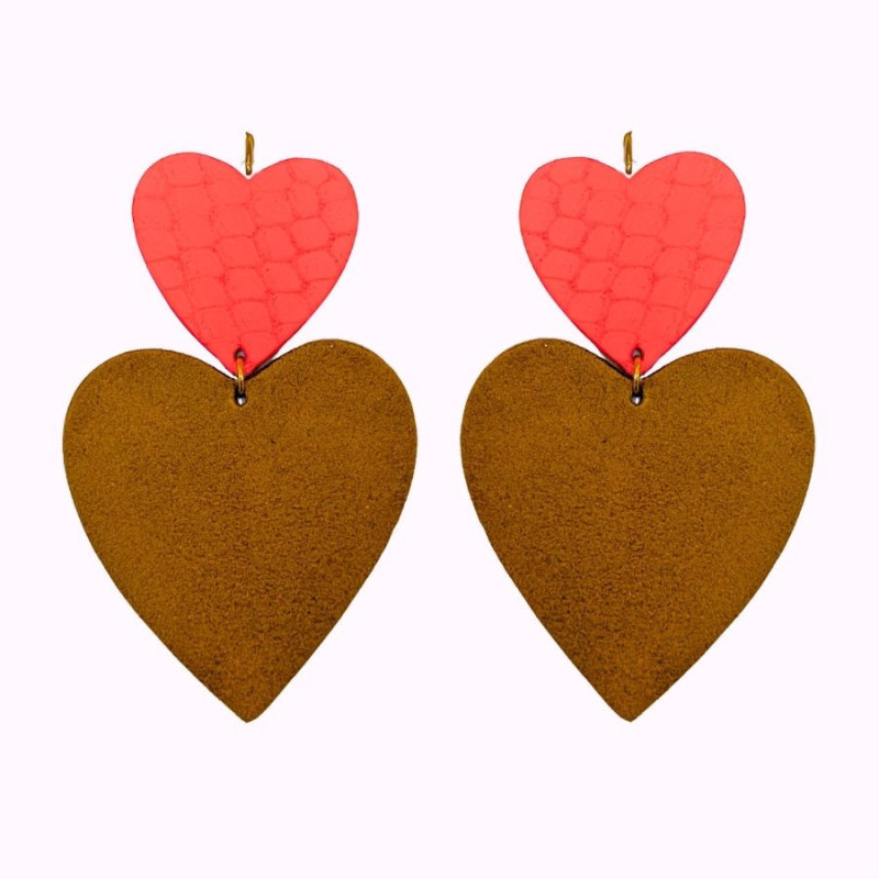 Boucles d'oreilles en cuir - Grand Amour | Demisel Bijoux