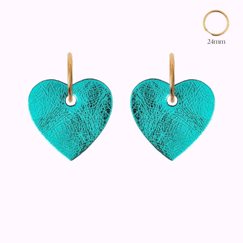 Boucles d'oreilles en cuir - Big Coeur | Demisel Bijoux
