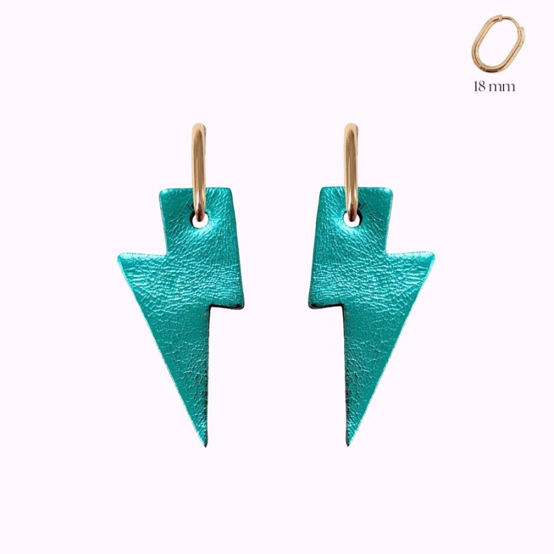 Boucles d'oreilles en cuir - Foudre | Demisel Bijoux