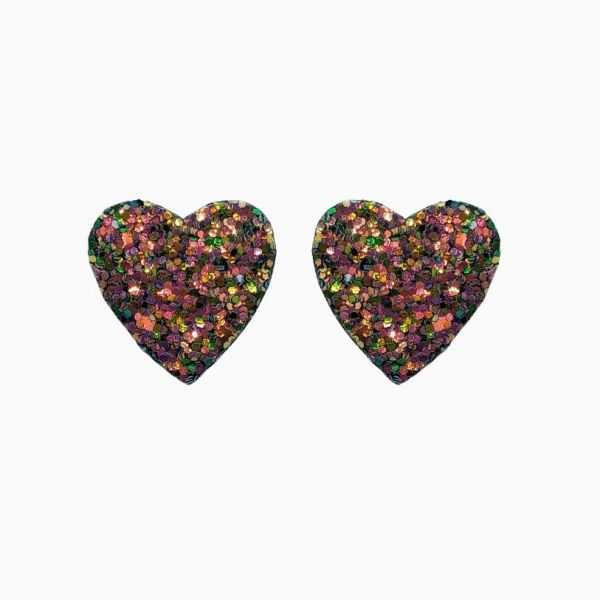 Boucles d'oreilles en cuir "Vénus" puces couleur : rose néon
