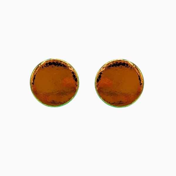 Boucles d'oreilles en cuir "Météor" puces couleur : vert pomme