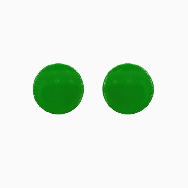Boucles d'oreilles en cuir "Météor" puces couleur : vert pomme