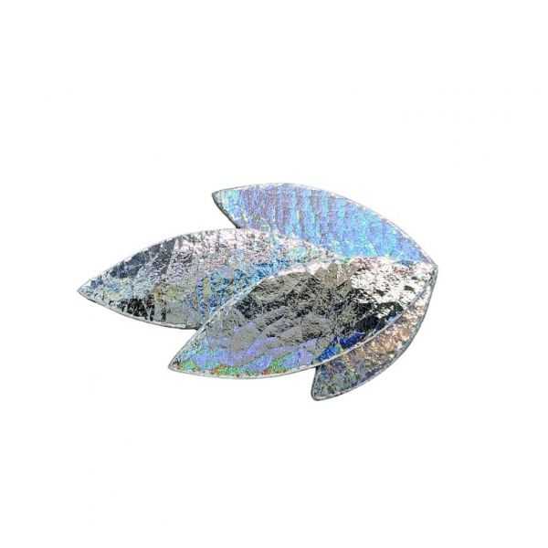 Broche en cuir "Josie" couleur : hologramme argenté