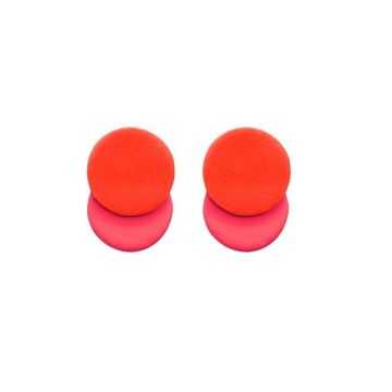 Boucles d'oreilles en cuir "BB Eclipse" puces couleurs : rouge néon et rose néon