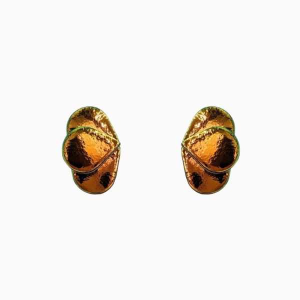 Boucles d'oreilles en cuir "Zélie" puces couleur : polarisé
